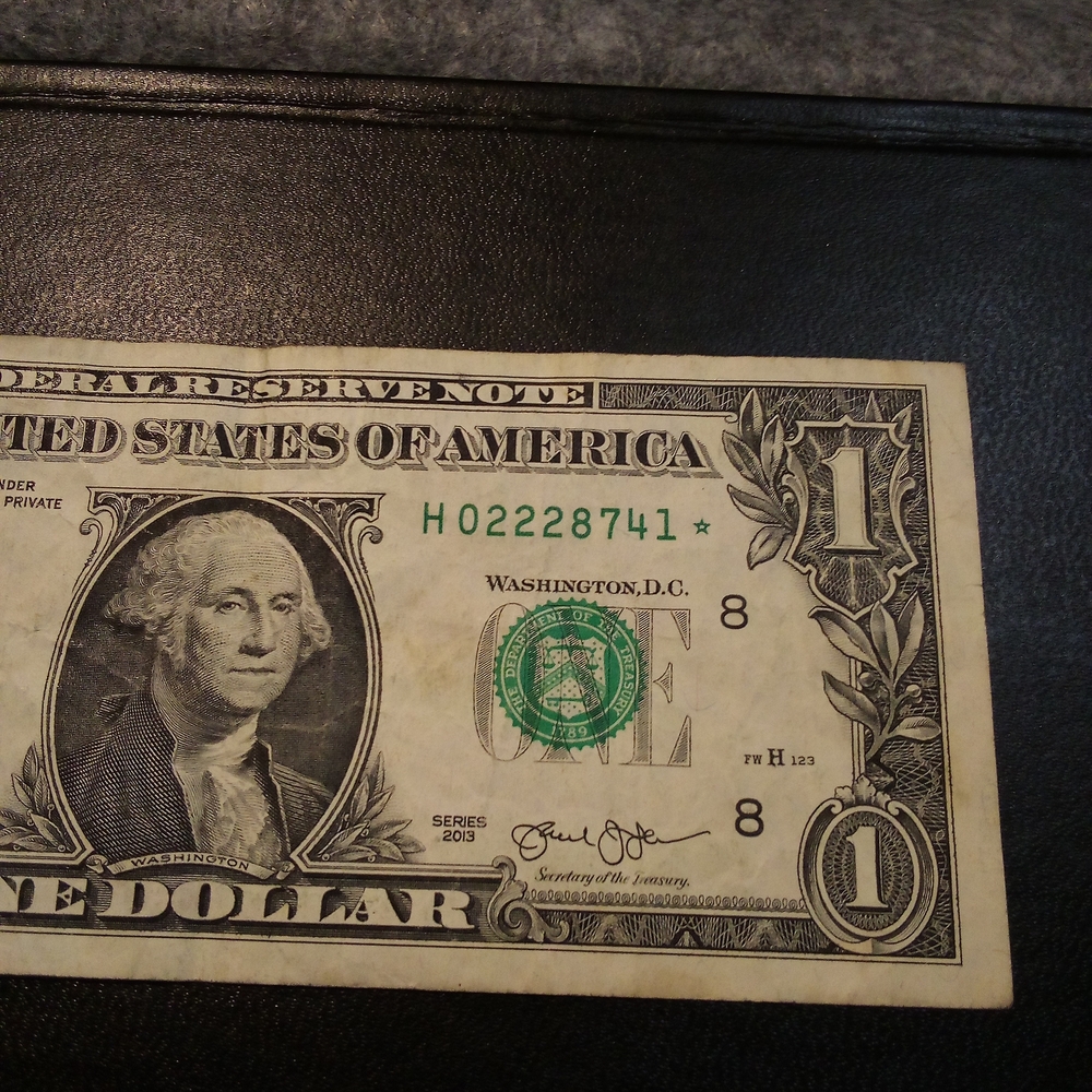 United States One Dollar Bill Star NOTE